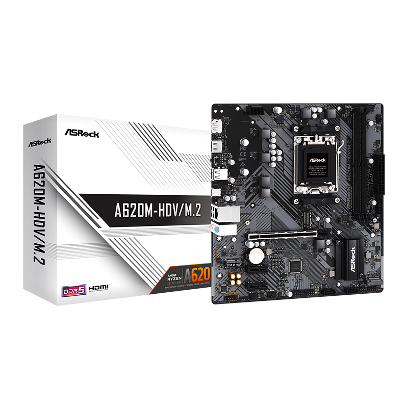 棨ASRockA620M-HDV/M.2֧AMD CPU 9700X/9600X/7500F/7800X3D AMD A620/Socket AM5